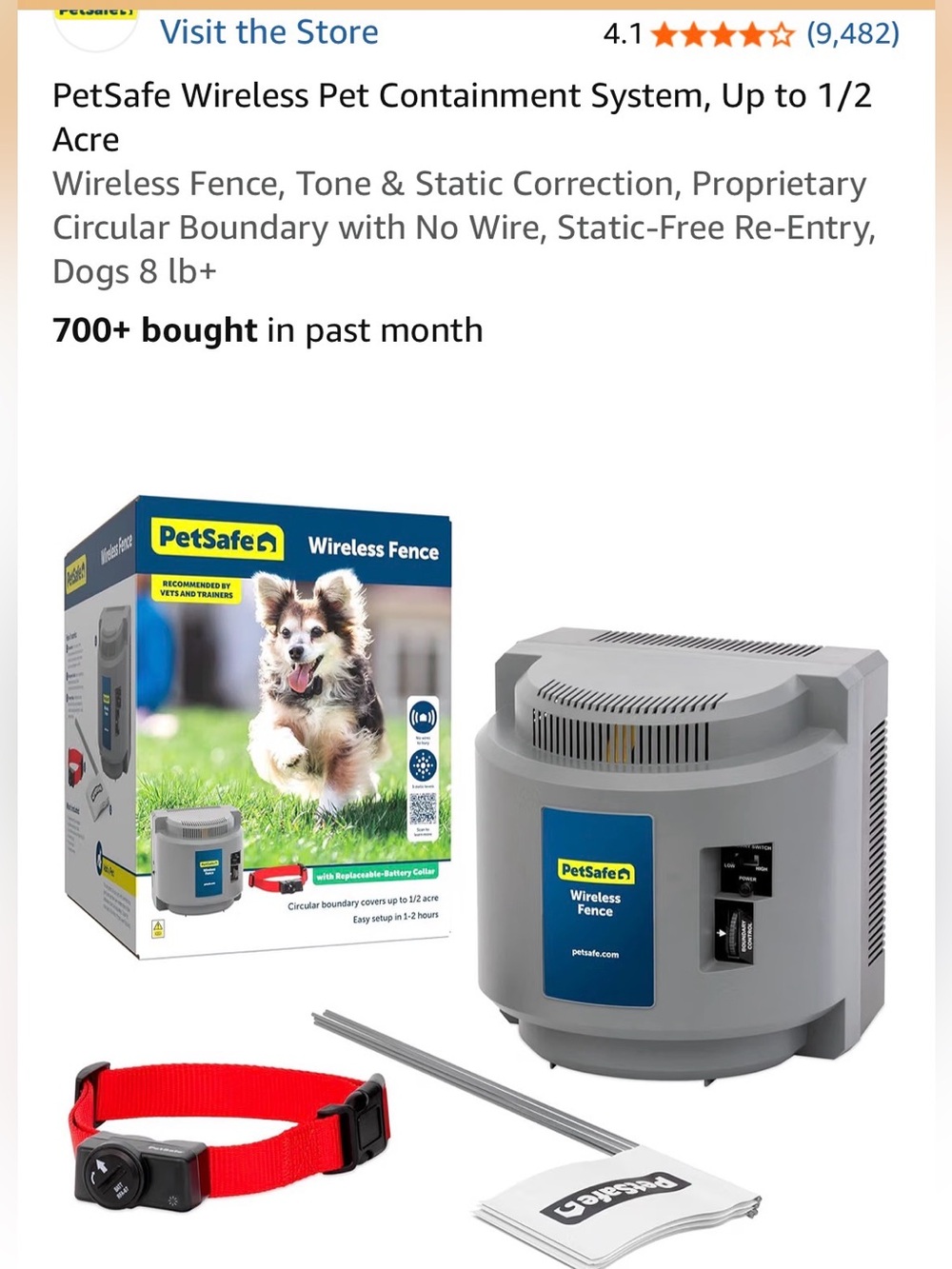 New! PetSafe Wireless Fence System with Red Collar - PetSafe